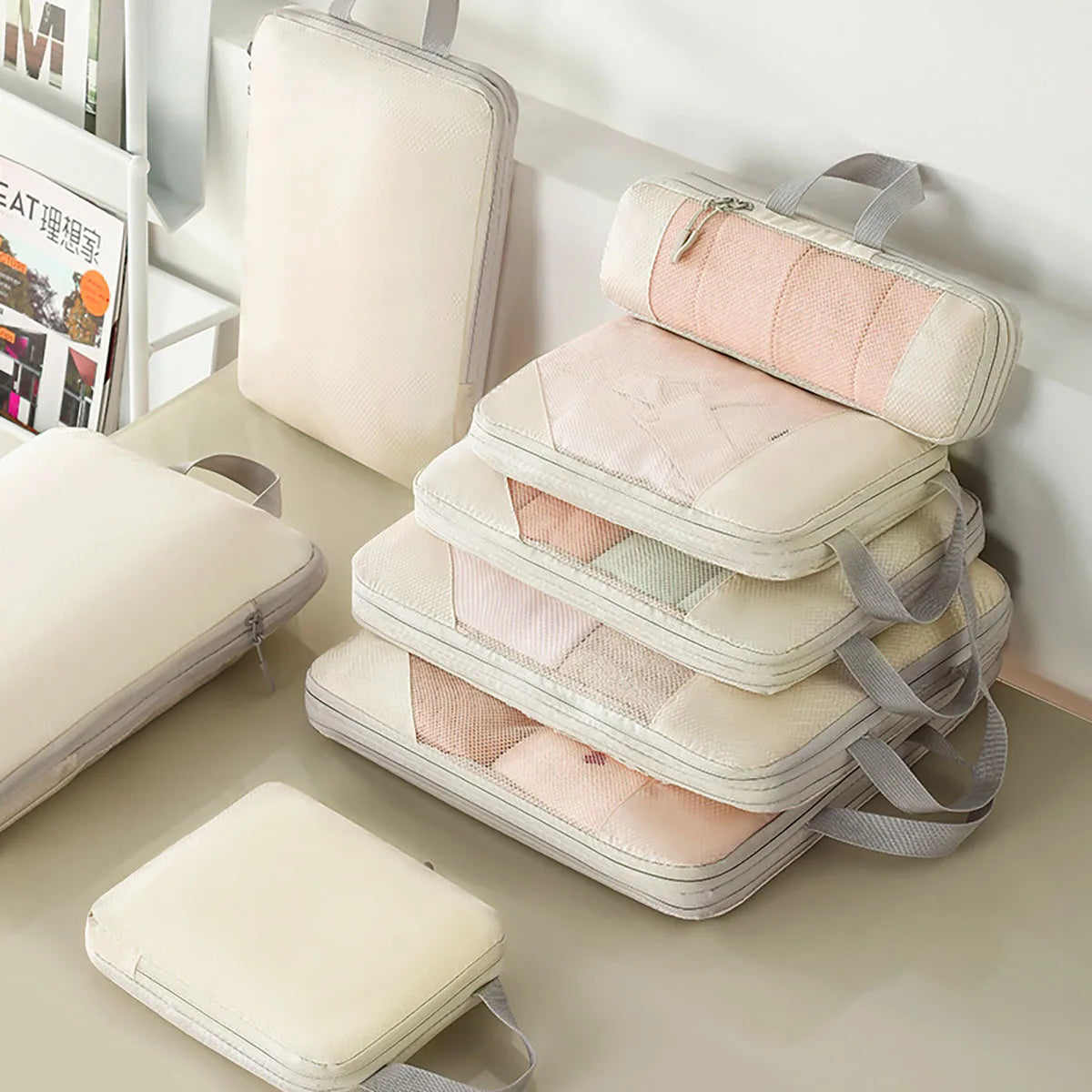 LoungeYard | PackNest Compression Organizer Set | 5-piece | Space-saving & Water-repellent | Ideal for travel & everyday use — product view 1