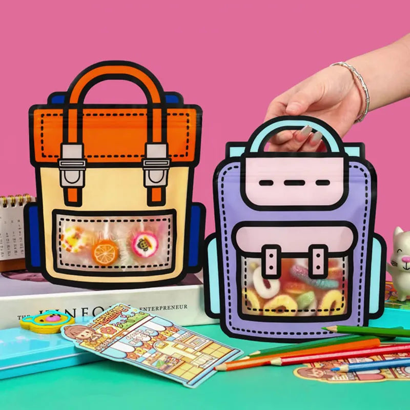 LoungeYard | 50pcs Creative 2D Cartoon Schoolbag — product view 3