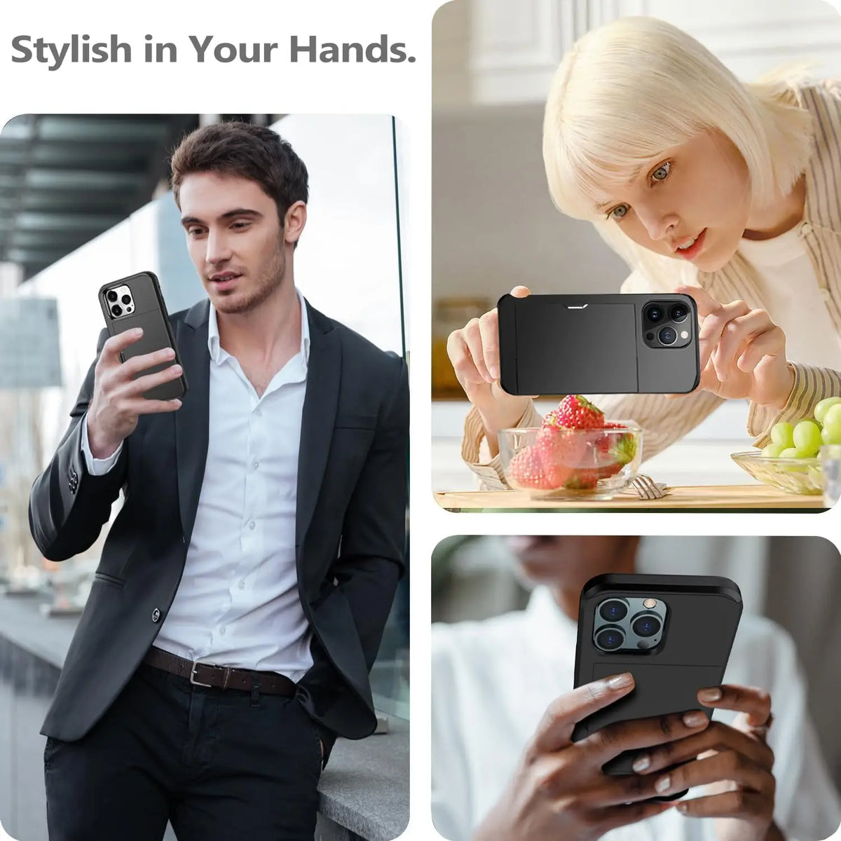 iPhone case with card slot – protective case with card drawer — product view 3