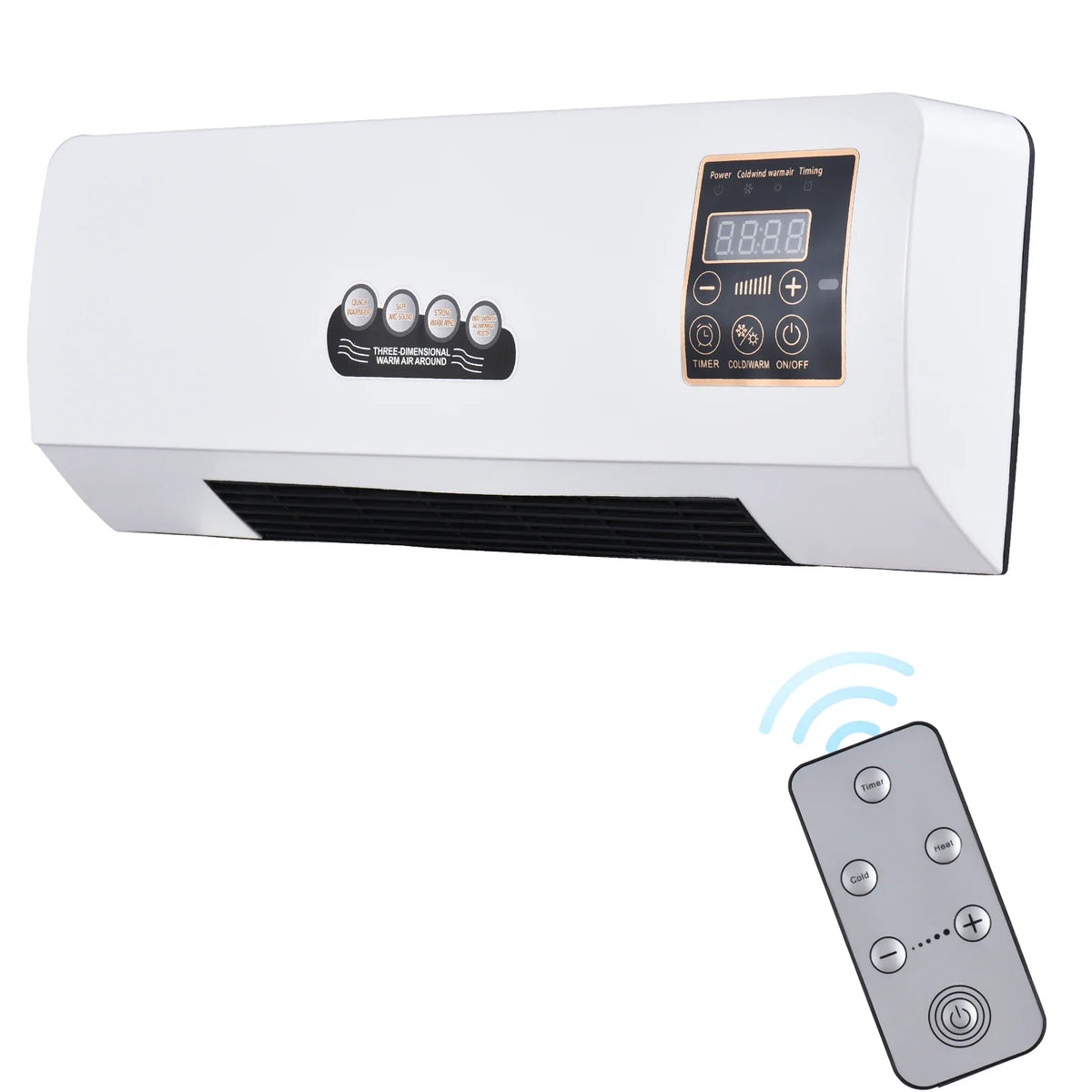 2-in-1 Wall Mounted Heater & Fan Combo 1800W with Timer, Dual-Use Electric Warmer — product view 1