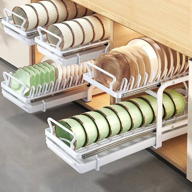 LoungeYard | Kitchen Cabinet Sliding Storage Dish Rack — product view 2