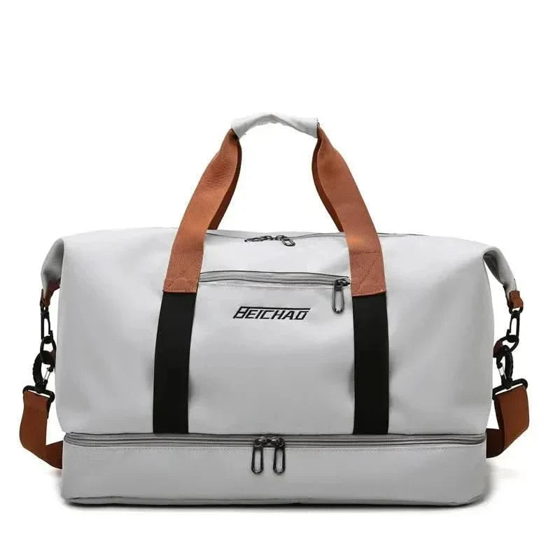 LoungeYard | Portable fitness bag with shoe compartment and wet dry separator bag for active travelling — product view 1