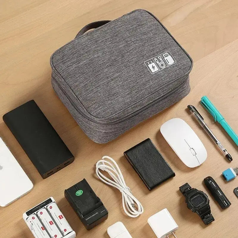 LoungeYard | ORGAZIP Tech Organizer | Large Cable Bag for Travel | Waterproof & Multifunctional | For Power Banks, Cables & Accessories — product view 2