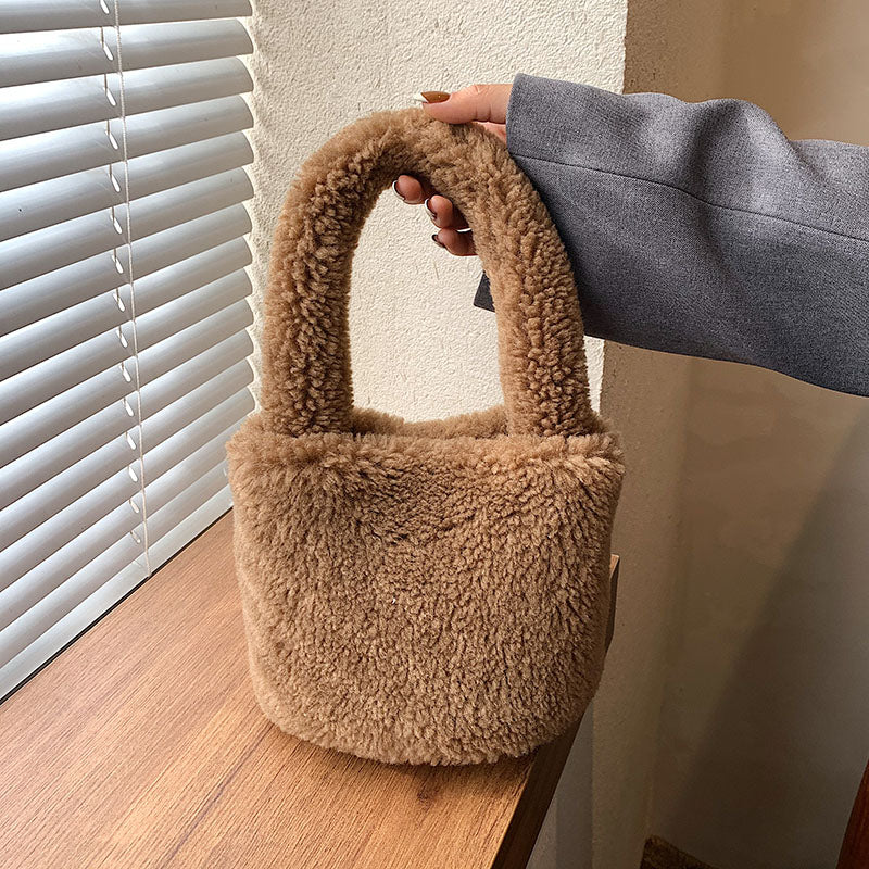 LoungeYard | Cuddly Plush Mini Bucket Bag — product view 4