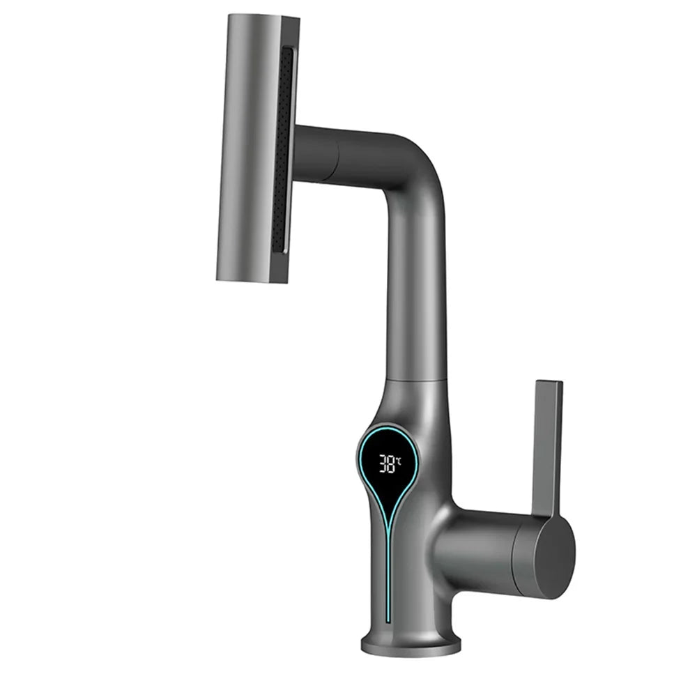 LoungeYard | Faucet with Waterfall Jet Temperature Display and Adjustable Sprayer — product view 7