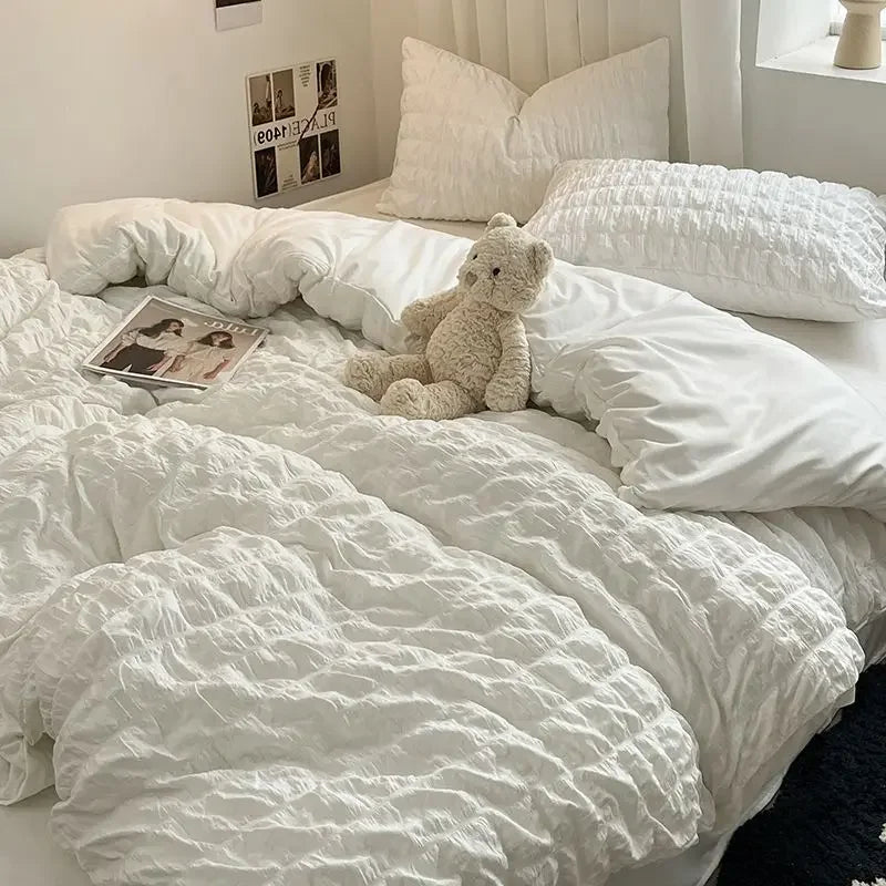 LoungeYard | ChicParis | Seersucker Bedding Set – Lightweight, Soft & Elegant French-Style Duvet Cover Set — product view 2
