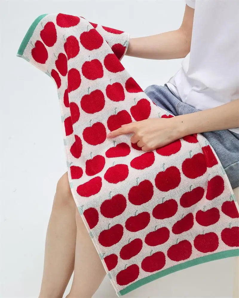 Apples Pattern Cotton Towel | LoungeYard — product view 7