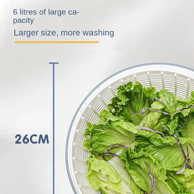 LoungeYard | Compact One-Hand Spin Salad Spinner Dryer Bowl — product view 4