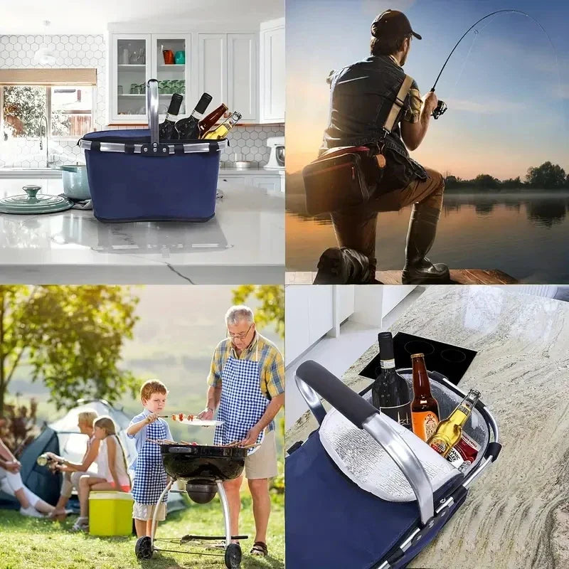 LoungeYard | FrostoGo Insulated Basket | Foldable & Lightweight | Keeps Hot & Cold | For Picnic & Travel — product view 6