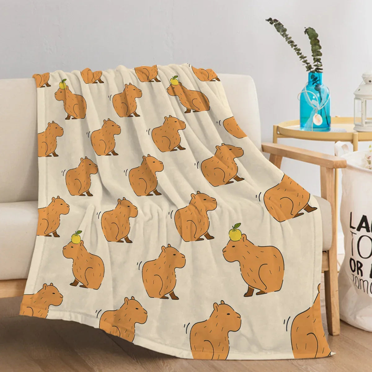 LoungeYard | CapyLoom Cozy Blanket | Fluffy Capybara Cozy Blanket | Soft Flannel Fleece Throw Blanket | Sofa & Bed Cover in 3 Sizes — product view 1