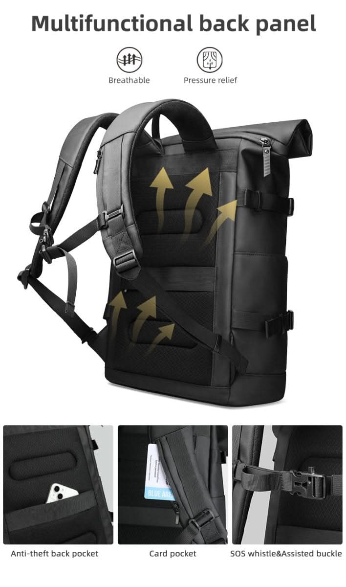 LoungeYard | Expandable outdoor backpack with large volume & laptop compartment — product view 4