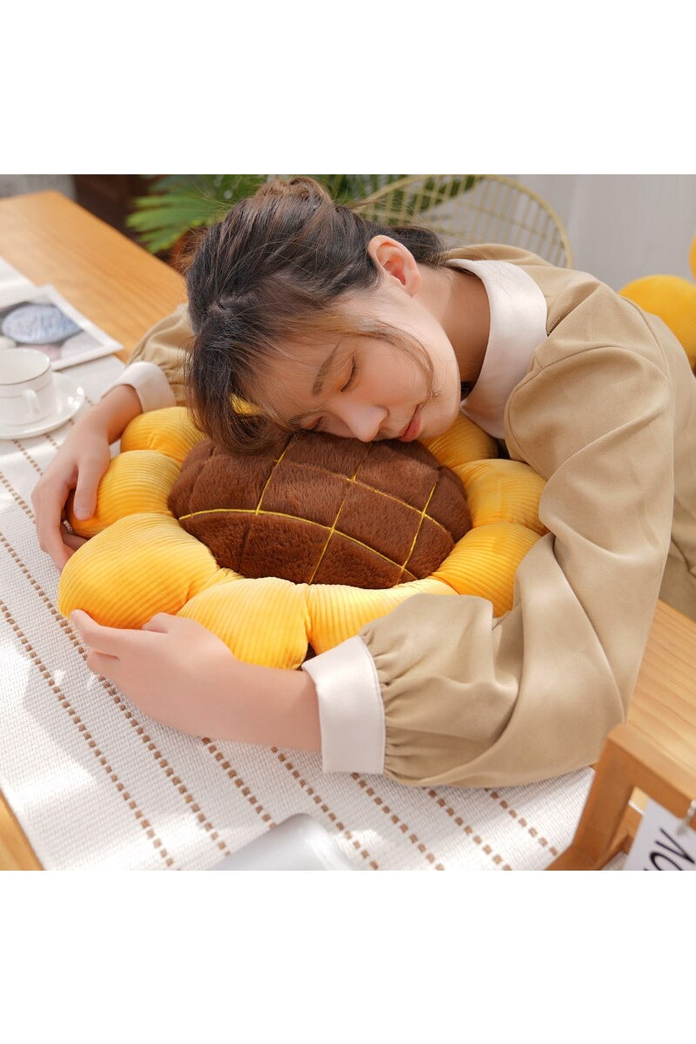 Cozy Sunflower Plush Nap Pillow | LoungeYard — product view 2