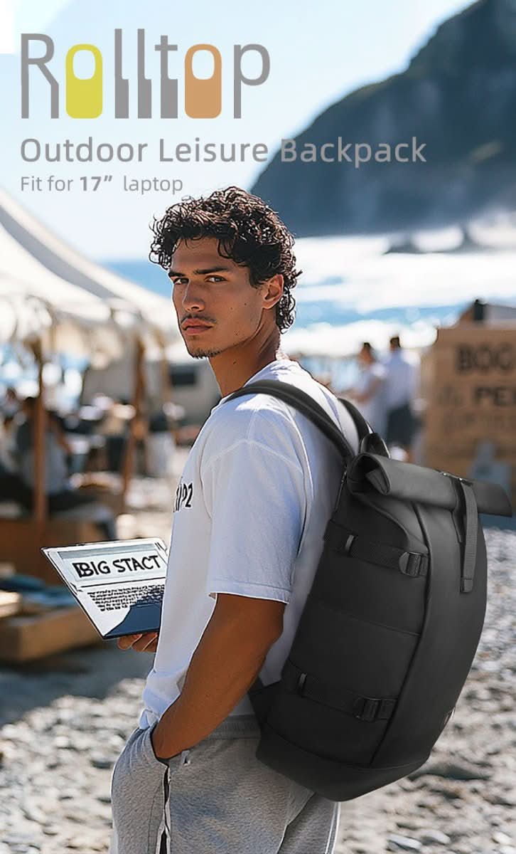 LoungeYard | Expandable outdoor backpack with large volume & laptop compartment — product view 2