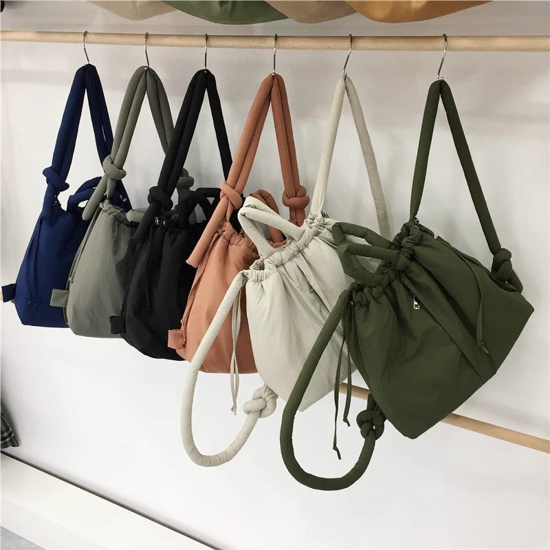 LoungeYard | Riva Puffer Handbag – Stylish Carry Bag with Shoulder Strap — product view 7