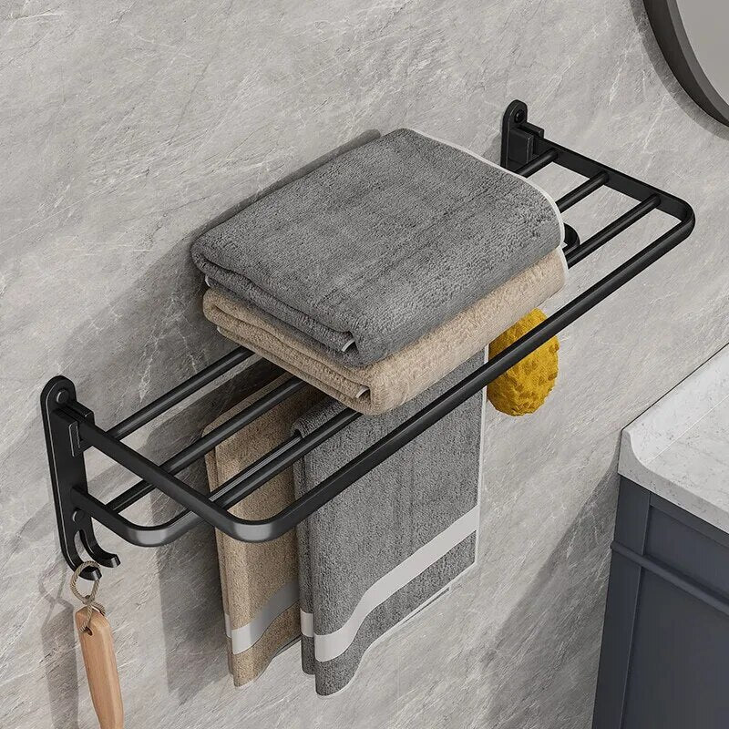 LoungeYard | Elegant Life Space-Saving Foldable Aluminum Towel Rack — product view 3