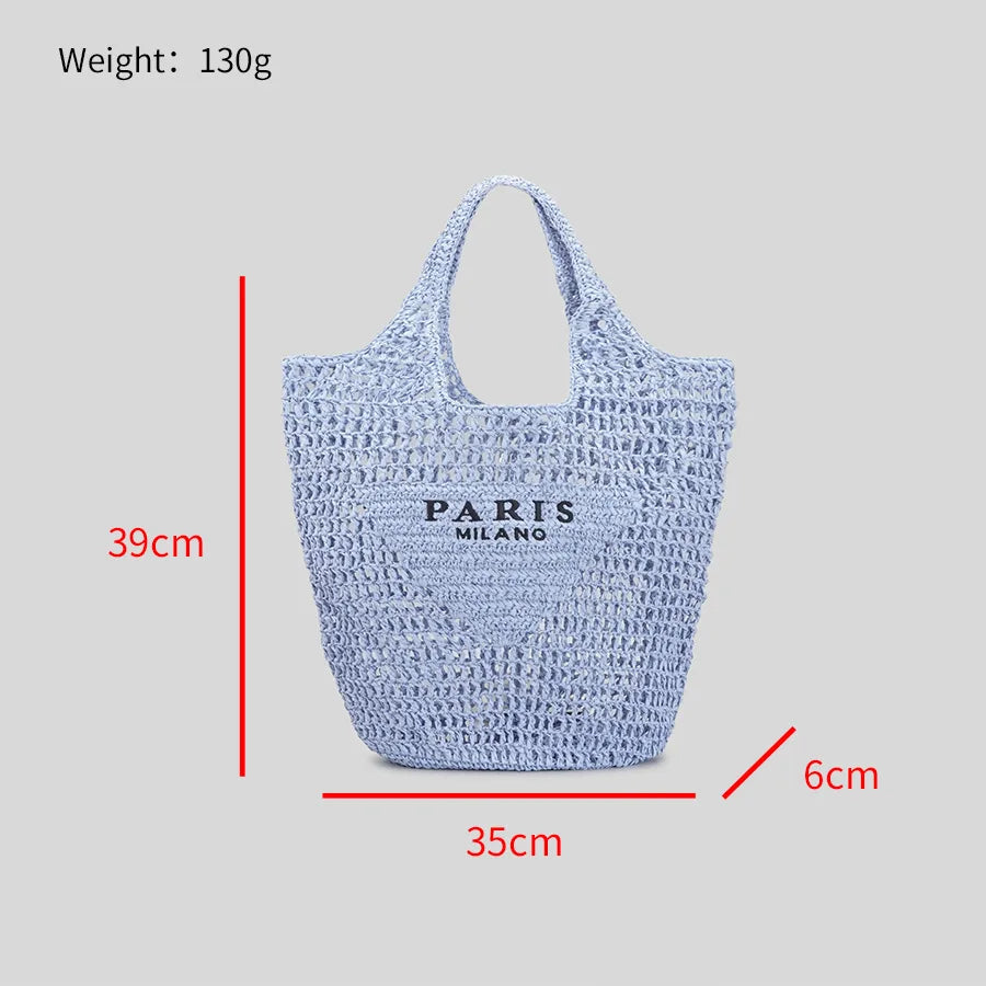 LoungeYard | Net straw crochet beach bag — product view 3