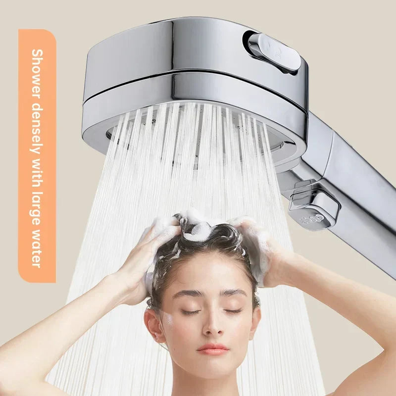 LoungeYard | Jetiva Shower Head | 3 Spray Types | Pressure Boosting & Water Saving | Silver Design — product view 3