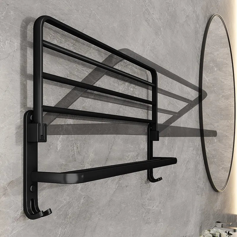 LoungeYard | Elegant Life Space-Saving Foldable Aluminum Towel Rack — product view 4