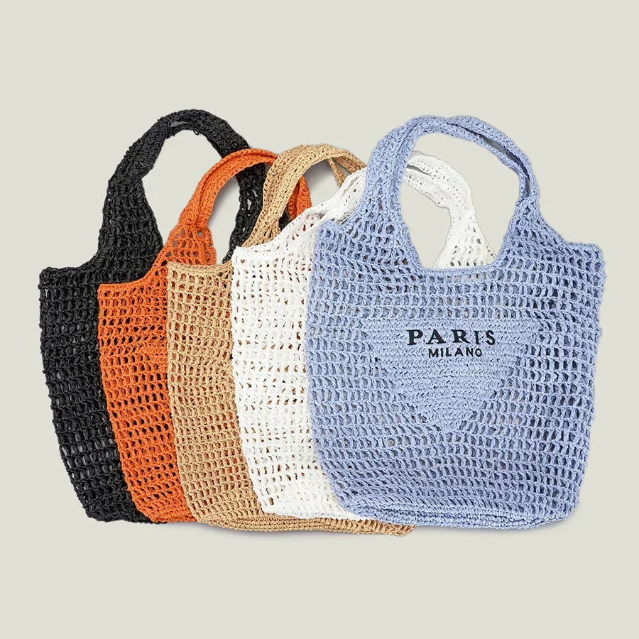 LoungeYard | Net straw crochet beach bag — product view 5