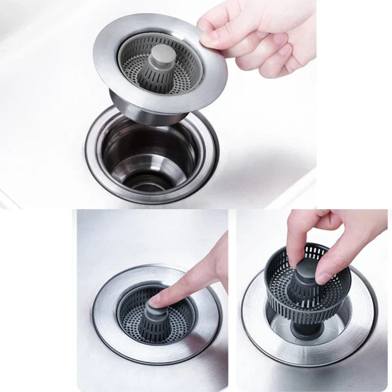 LoungeYard | Clean Sink Stainless Steel Odor-Control Strainer — product view 6