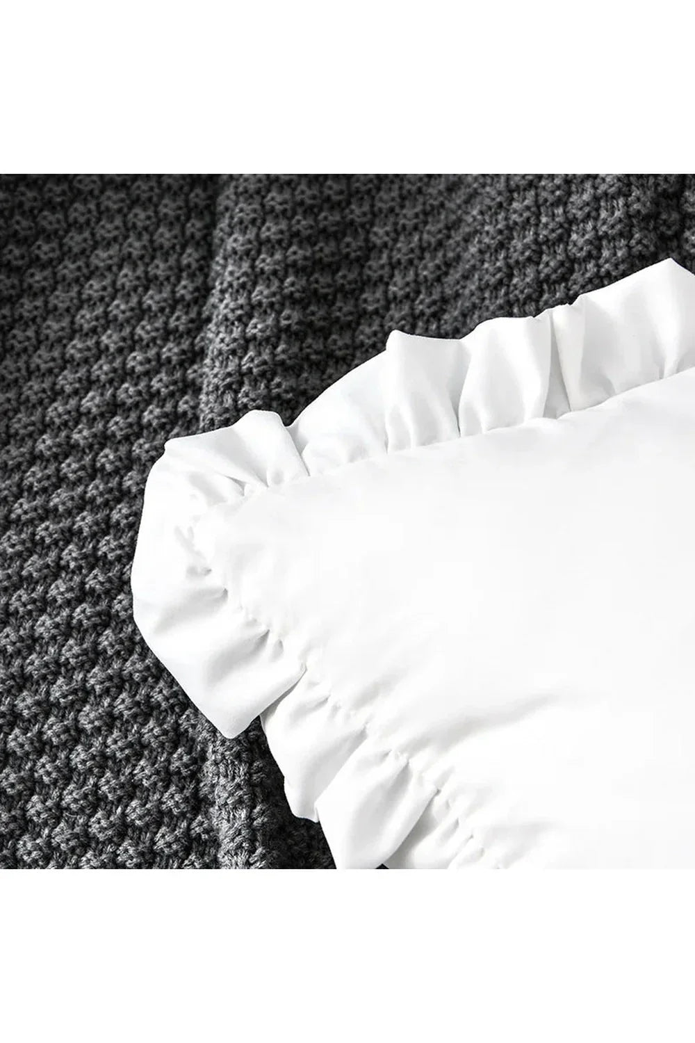 solid ruffle pillowcase | LoungeYard — product view 4