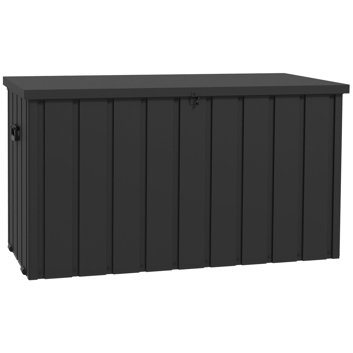 119 Gallon Galvanized Steel Deck Box with Wheels and Handles, Dark Grey — product view 2
