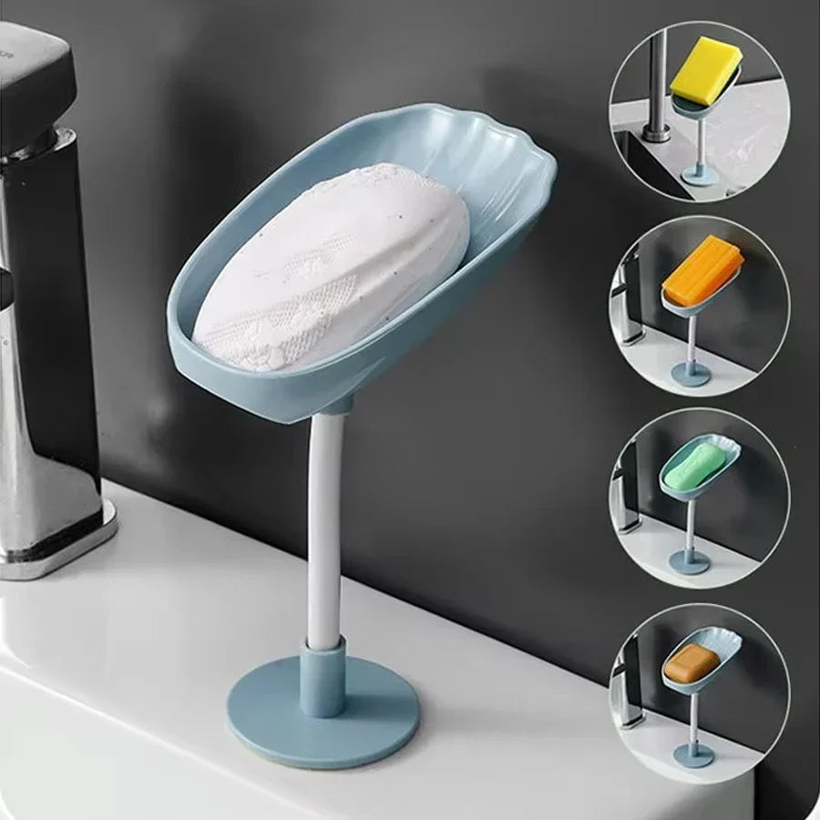 LoungeYard | DryLoft Soap Holder | Double Chamber with Drain & Lid | Wall Mount without Drilling | Dust Protection & Space Saving — product view 2