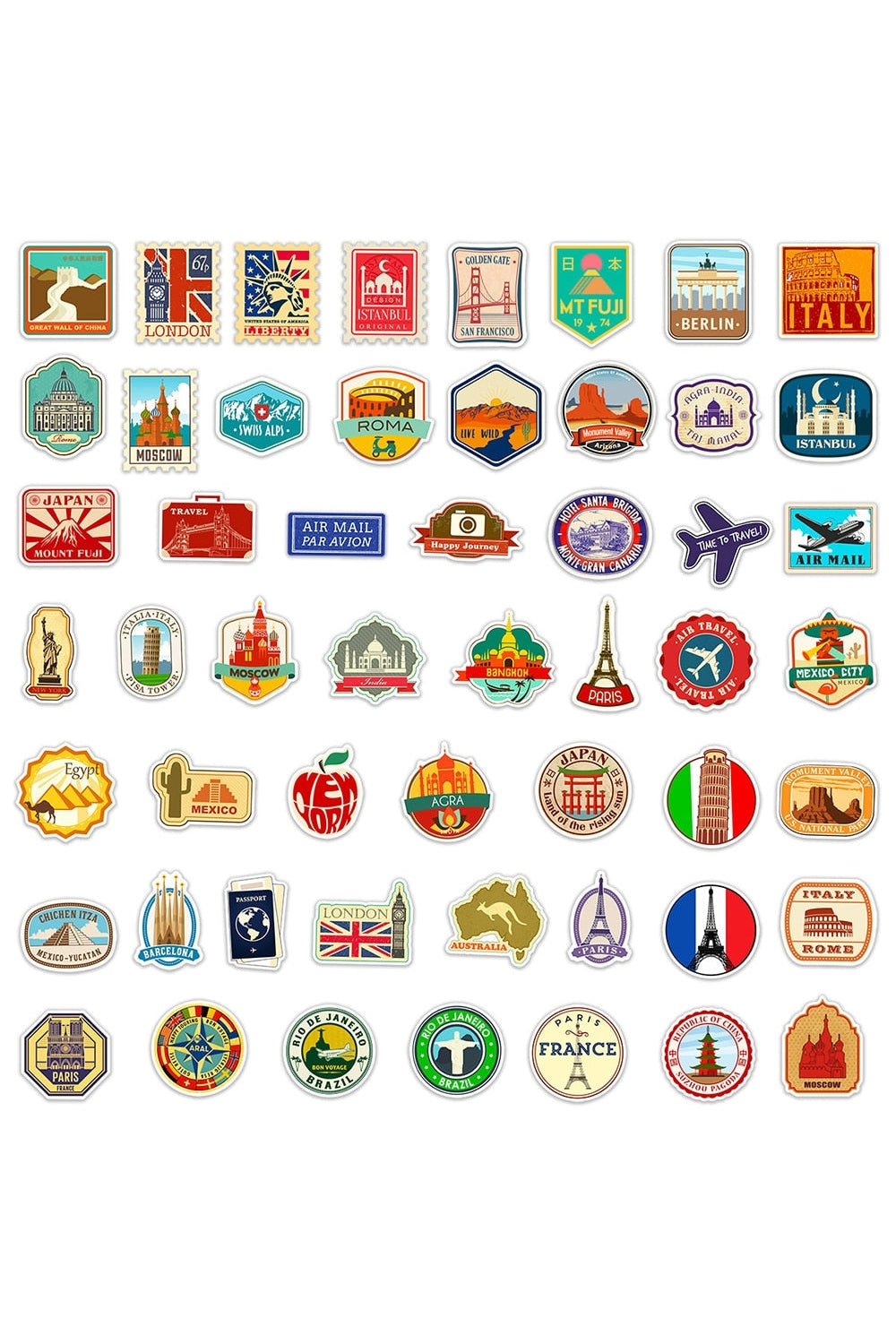 Travel Stickers 10/30/50PCS | LoungeYard — product view 1