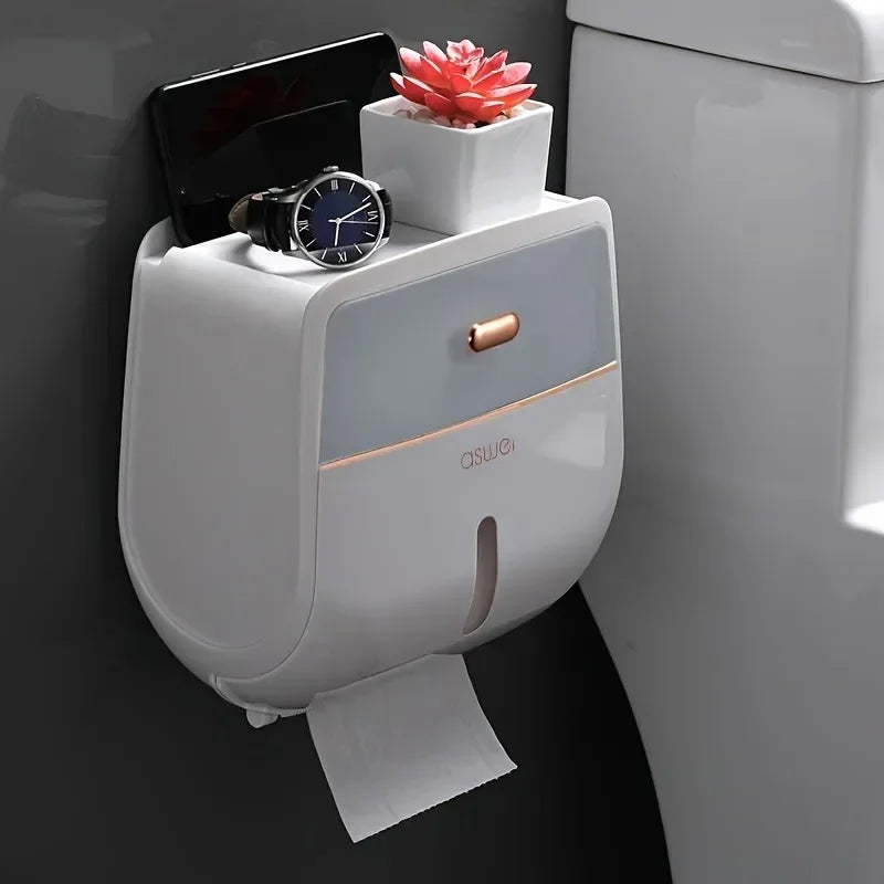 LoungeYard | Wall-Mounted Double Layer Tissue Organizer Box — product view 7