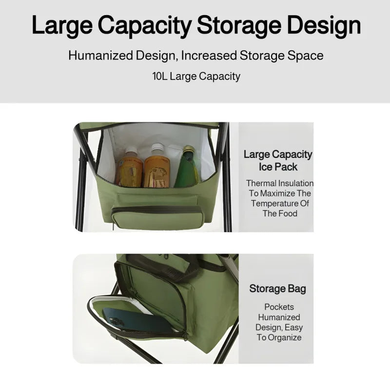 Built-in Cooling Bag Portable Folding Outdoor Stool | LoungeYard — product view 6