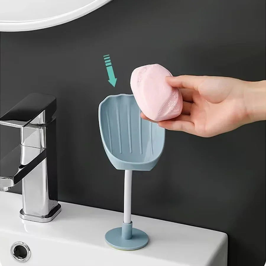 LoungeYard | DryLoft Soap Holder | Double Chamber with Drain & Lid | Wall Mount without Drilling | Dust Protection & Space Saving — product view 4