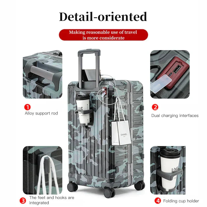LoungeYard | Zagreb – Wide Handle Hardshell Suitcase with Aluminium Frame & 360° Spinner Wheels — product view 2
