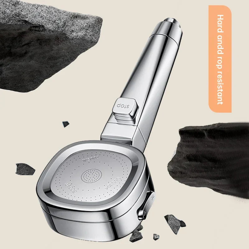 LoungeYard | Jetiva Shower Head | 3 Spray Types | Pressure Boosting & Water Saving | Silver Design — product view 5