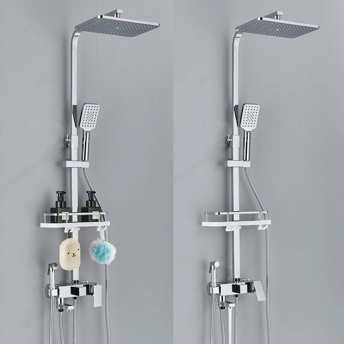 LoungeYard | RainFlow Luxe Rain Shower Set – adjustable brass shower fixture with 4 functions — product view 2