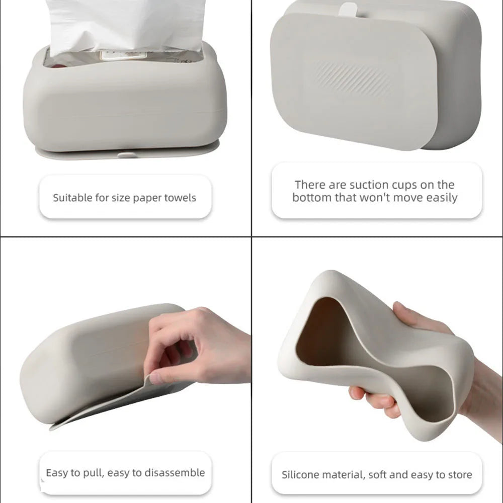 LoungeYard | Minimalist Design Suction Wall-Mounted Tissue Dispenser — product view 6