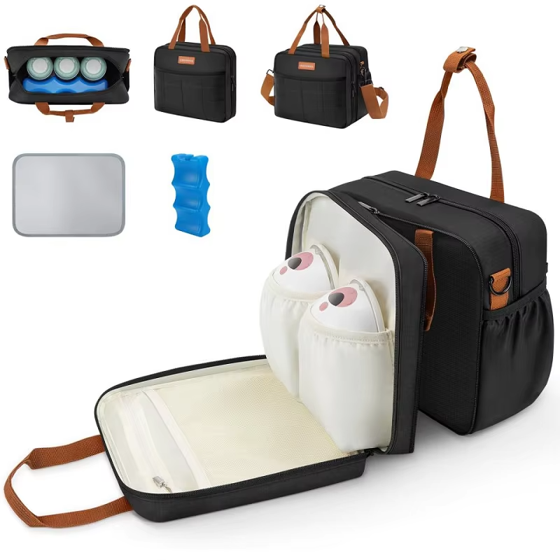 LoungeYard | Detachable Breast Pump Bag With Insulated Pockets And Multiple Compartments — product view 1