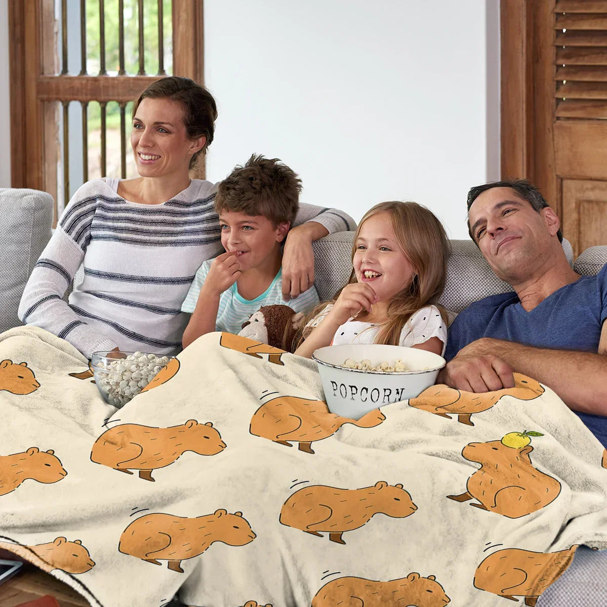 LoungeYard | CapyLoom Cozy Blanket | Fluffy Capybara Cozy Blanket | Soft Flannel Fleece Throw Blanket | Sofa & Bed Cover in 3 Sizes — product view 2