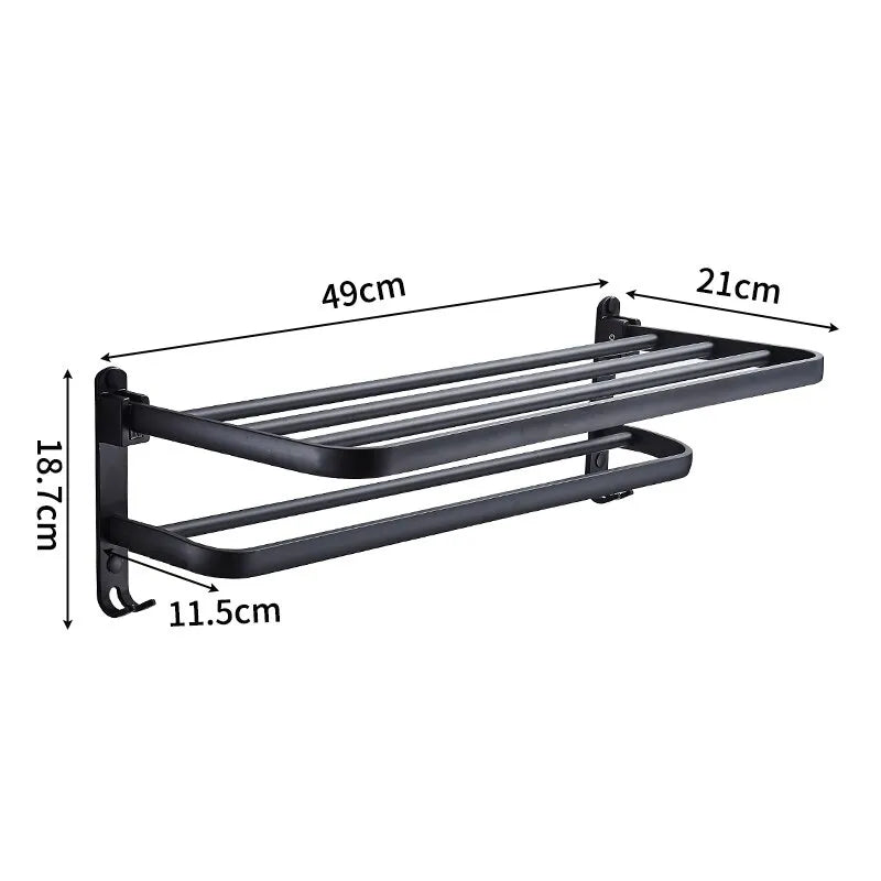 LoungeYard | Elegant Life Space-Saving Foldable Aluminum Towel Rack — product view 7