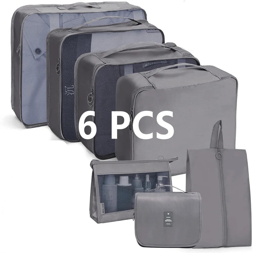 LoungeYard | TRAVORO Packing Cube Set | 6-piece | Waterproof & Extra Volume | Suitcase Organizer for Men — product view 2