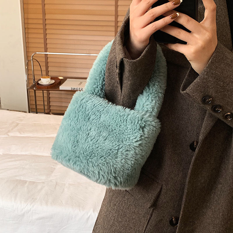 LoungeYard | Cuddly Plush Mini Bucket Bag — product view 6