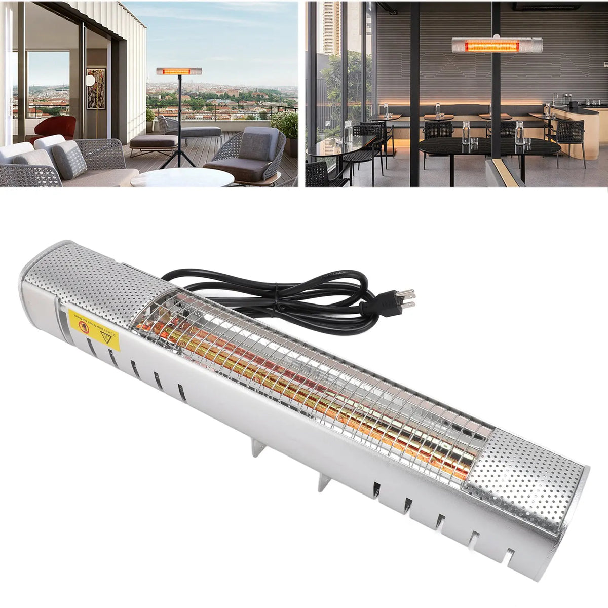 1500W Outdoor Infrared Heater, IP65 Waterproof Electric Patio Heater with Wide Coverage for Garage, Deck & Pergola — product view 1
