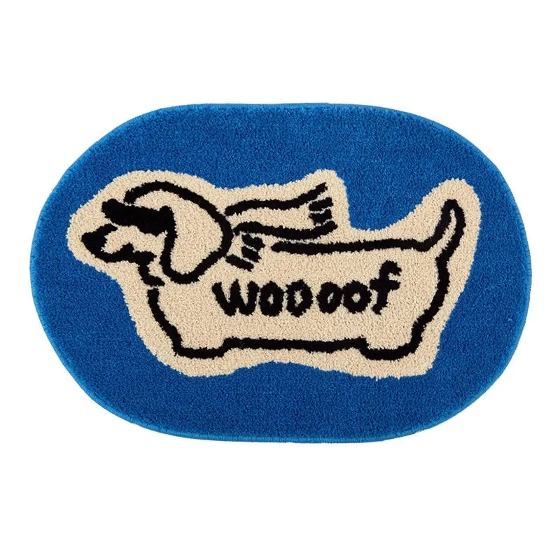 Tufted Dachshund Bathroom Mat | LoungeYard — product view 1