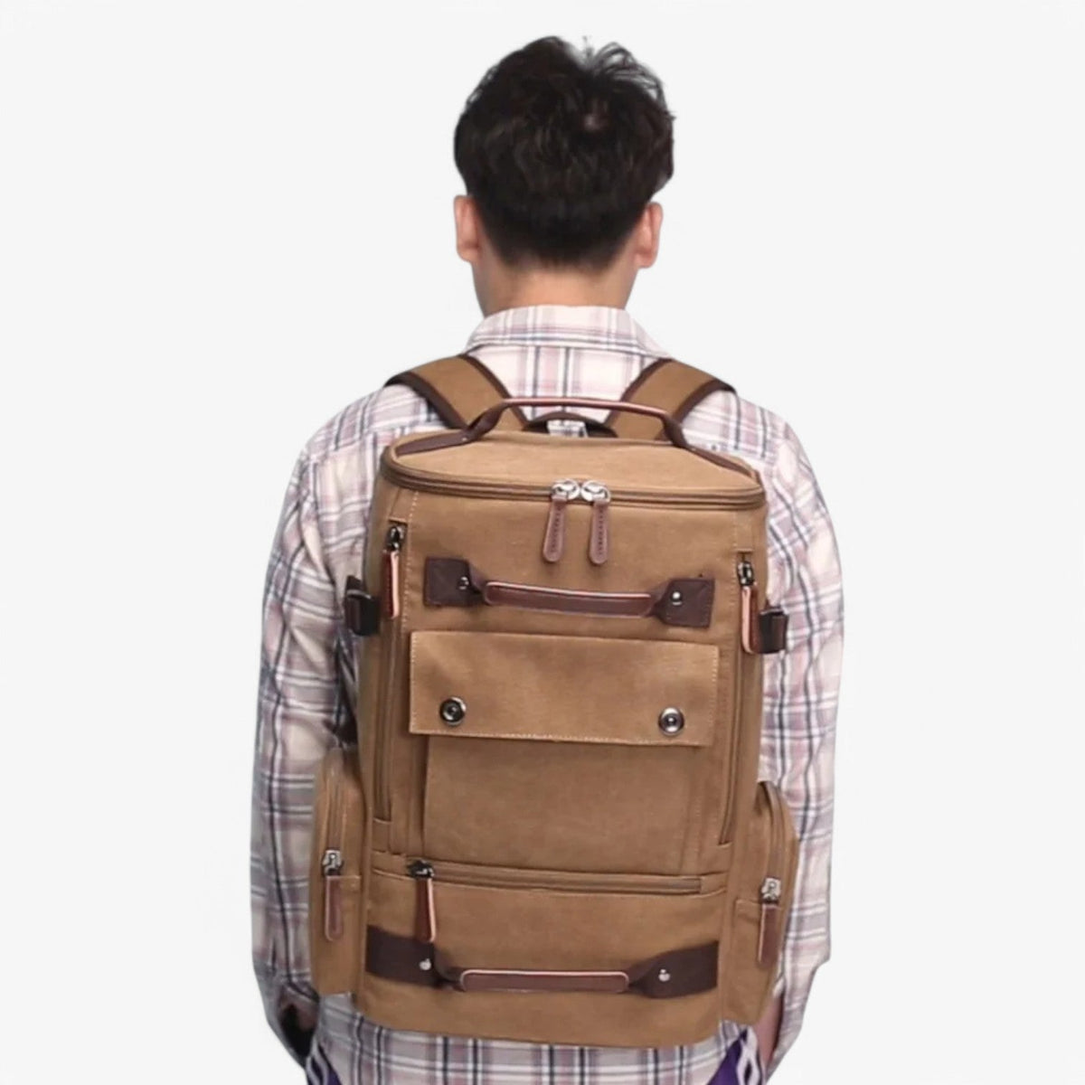LoungeYard | Vintage Canvas Backpack – Stylish & Functional with Laptop Compartment for Everyday & Adventure — product view 3