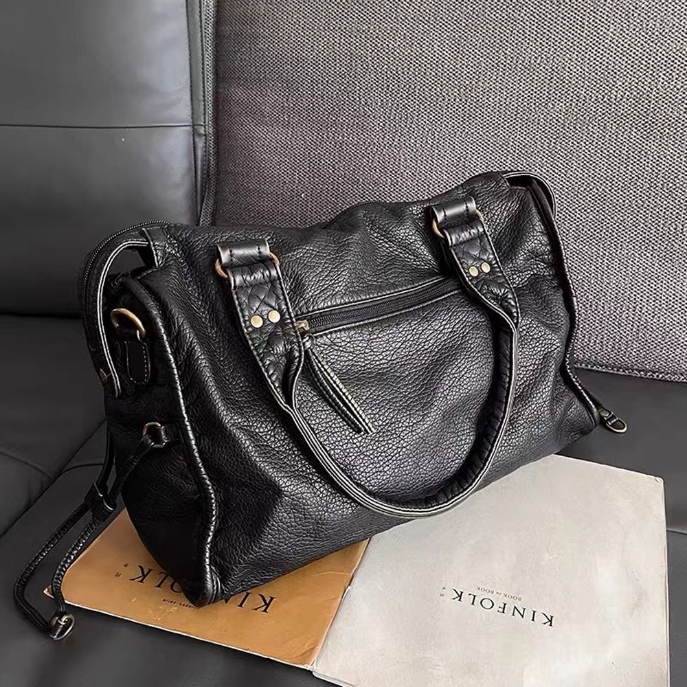 NoirClass - Elegant Black Leather Handbag LoungeYard — product view 3