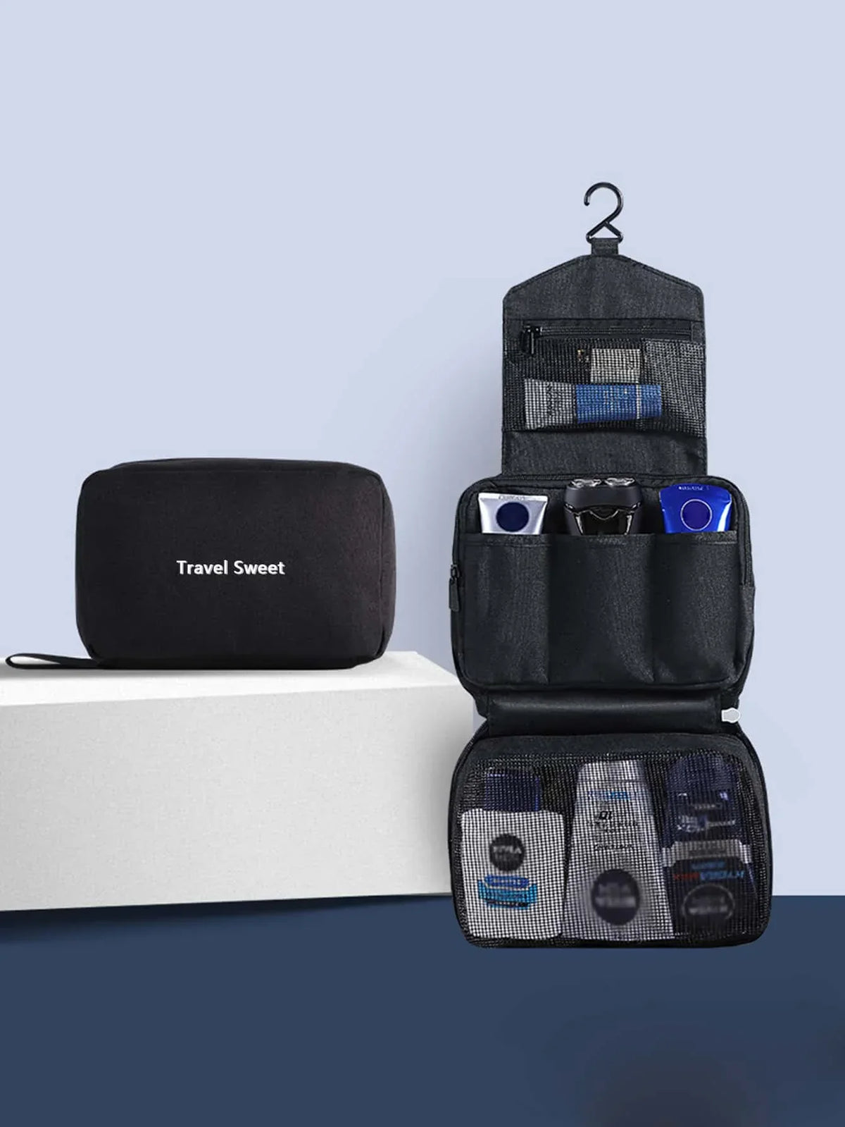 LoungeYard | Foldable Travel Toiletry Bag DryNexa TravelCube | Multilayer Design with Wet-Dry Separation | Space-Saving & Waterproof — product view 1