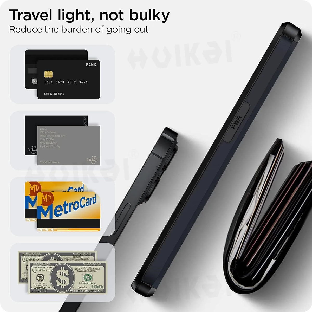 iPhone case with card slot – protective case with card drawer — product view 2