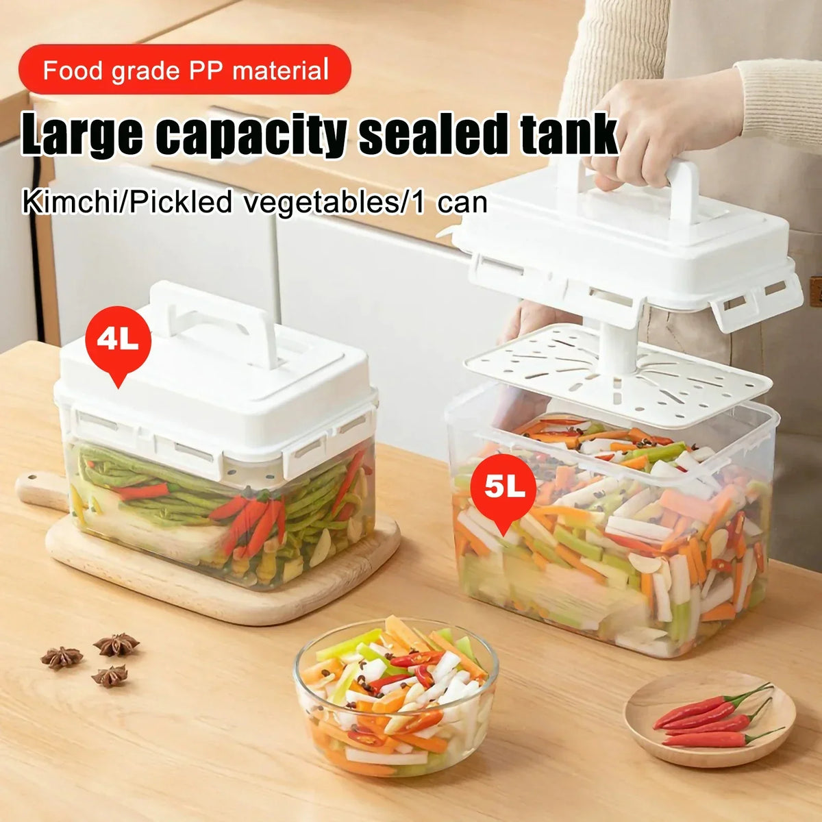 LoungeYard | Airtight Pickle Jar Fermentation Container — product view 3