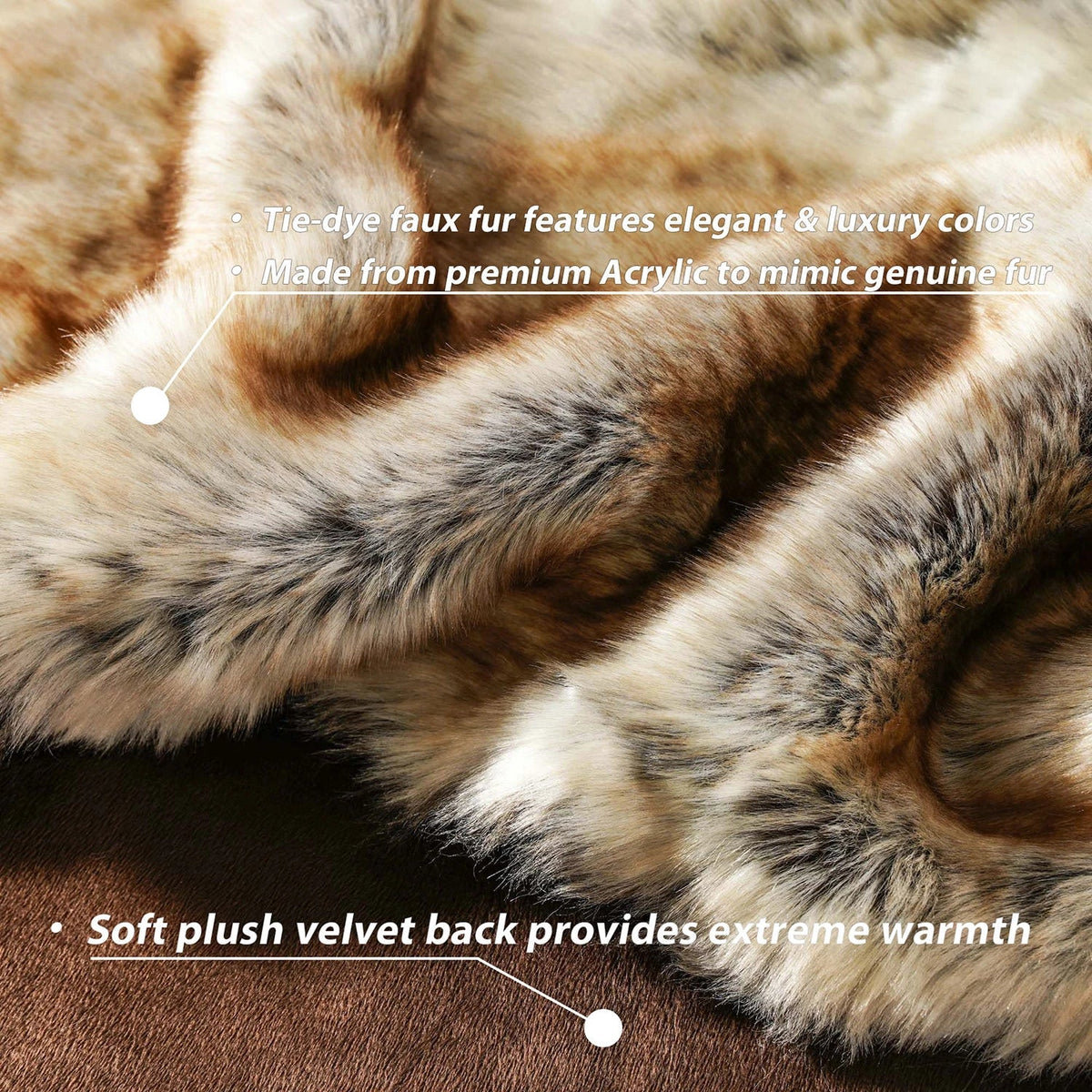 LoungeYard | Luxury Faux Fur Blanket | Soft & Warm | Winter Throw | For Sofa & Bedroom — product view 3