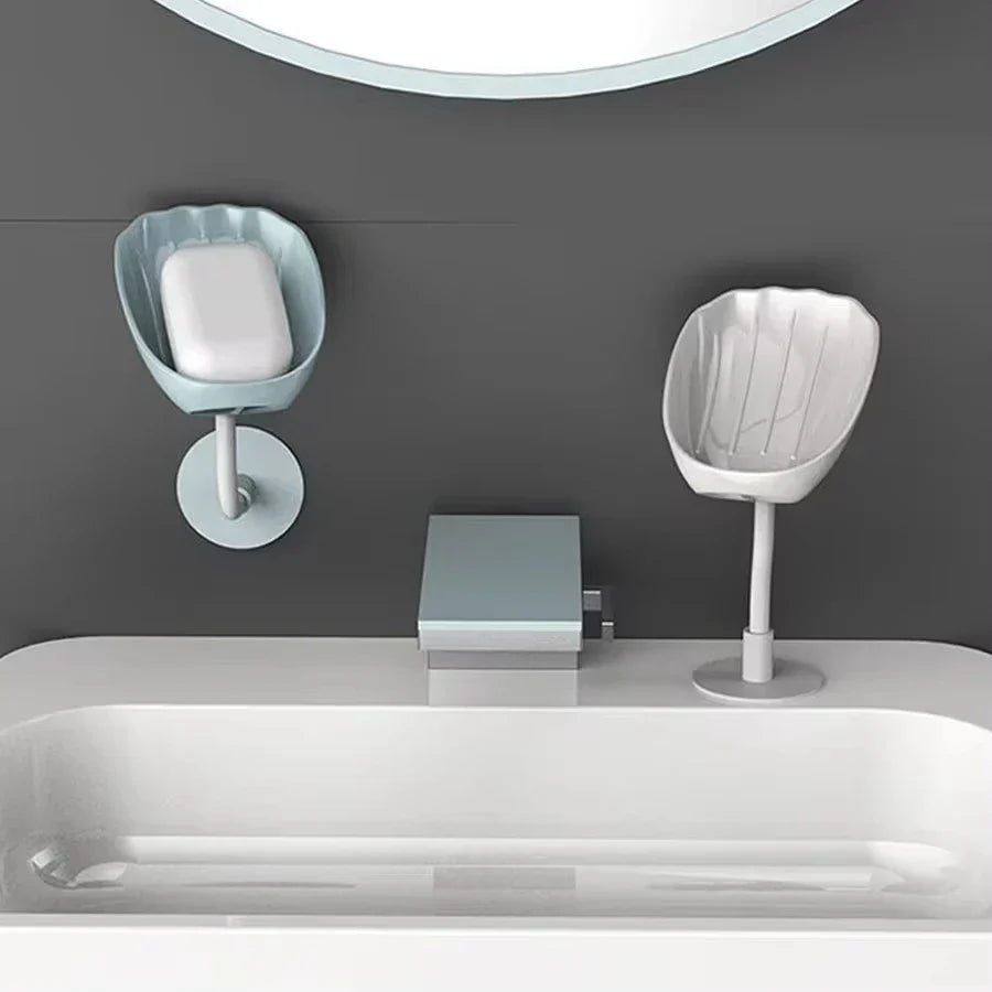 LoungeYard | DryLoft Soap Holder | Double Chamber with Drain & Lid | Wall Mount without Drilling | Dust Protection & Space Saving — product view 3