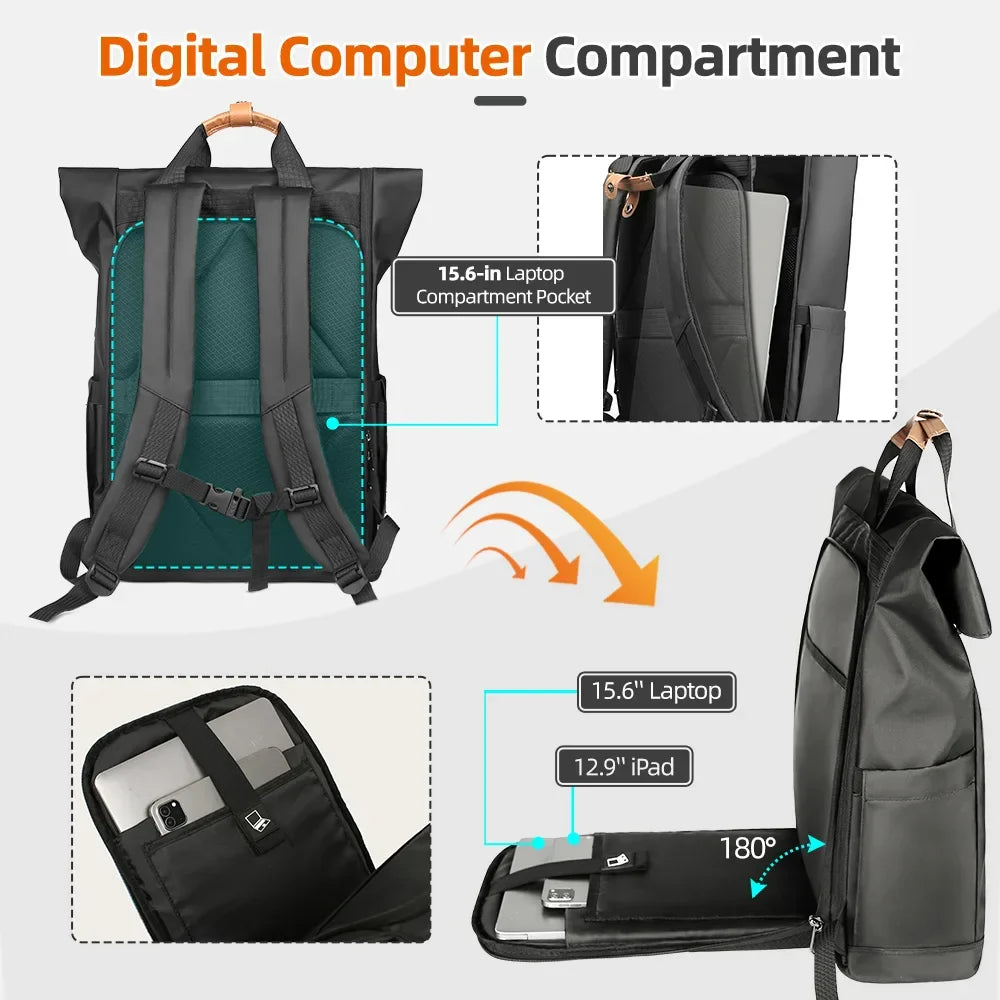 LoungeYard | Multifunctional Men's Backpack KnightShield | USB Port, Expandable, Waterproof, Anti-Theft — product view 5